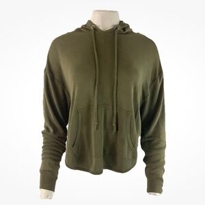 Free People Movement Sz S Back Into It Cut Out Hoodie Green Open Back Light